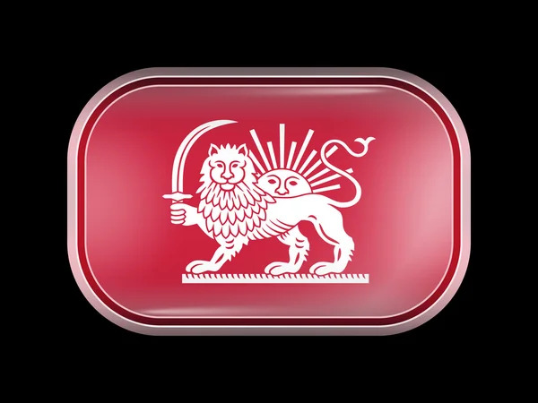 Variant Flag of Iran with Lion and Sun Emblem. Rectangular Shape — Stockový vektor