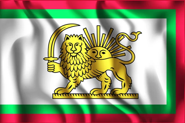 Variant Flag of Iran with Lion and Sun Emblem. Rectangular Shape — 스톡 벡터