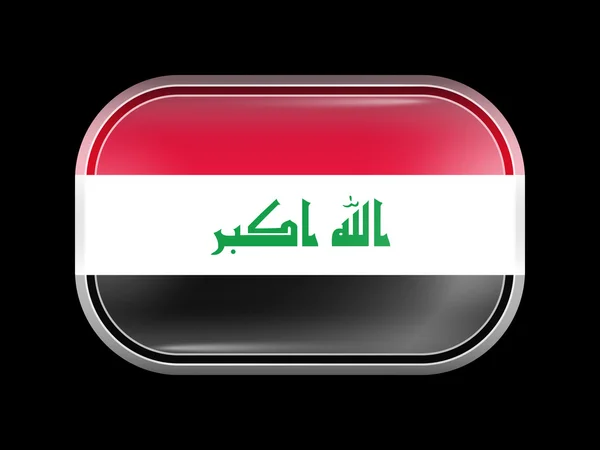 Bandiera dell'Iraq. Forma rettangolare con angoli arrotondati — Vettoriale Stock