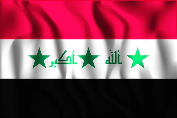 Old Version of Flag of Iraq. Icono de forma rectangular — Vector de stock