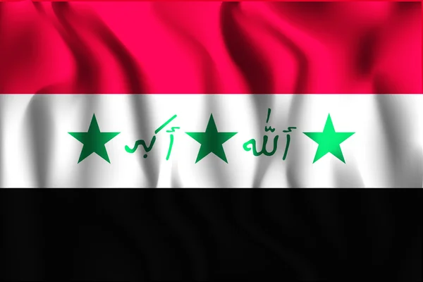 Old Version of Flag of Iraq. Icono de forma rectangular — Vector de stock