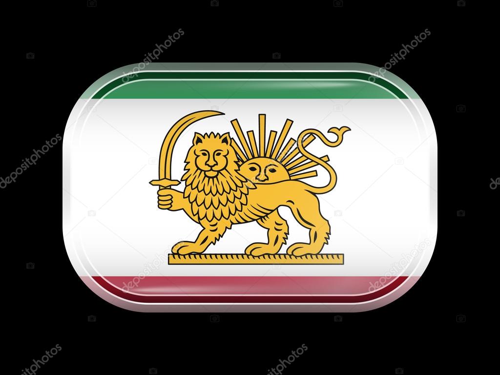Variant Flag of Iran with Lion and Sun Emblem. Rectangular Shape