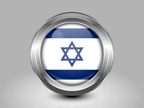 Flagge von Israel. Runde Metallsymbole — Stockvektor