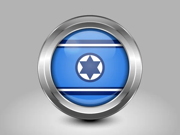 Israël Variant Flagl. Metalen ronde pictogram — Stockvector