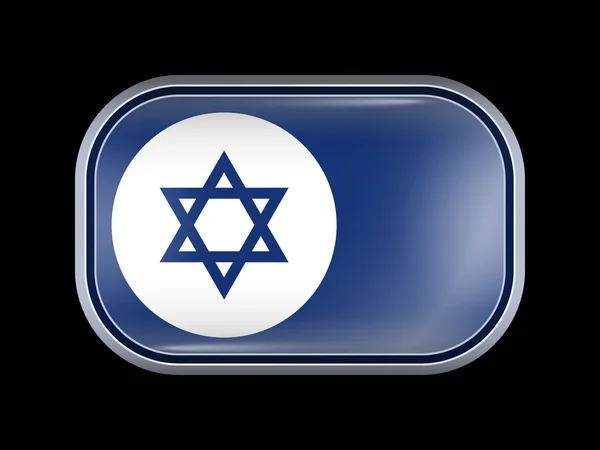 Bandera variante de Israel. Forma rectangular con esquinas redondeadas — Vector de stock