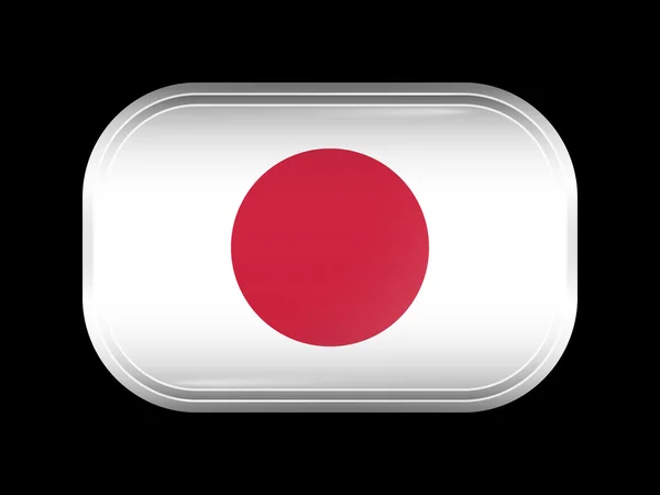 Bandera de Japón. Forma rectangular con esquinas redondeadas — Vector de stock