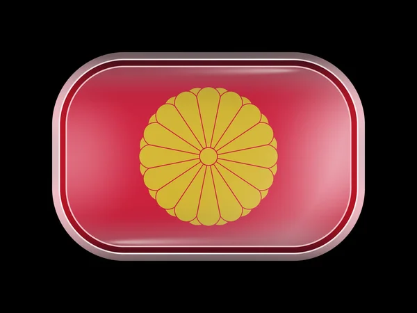 Vlag van Japan. Rechthoekige vorm met afgeronde hoeken — Stockvector