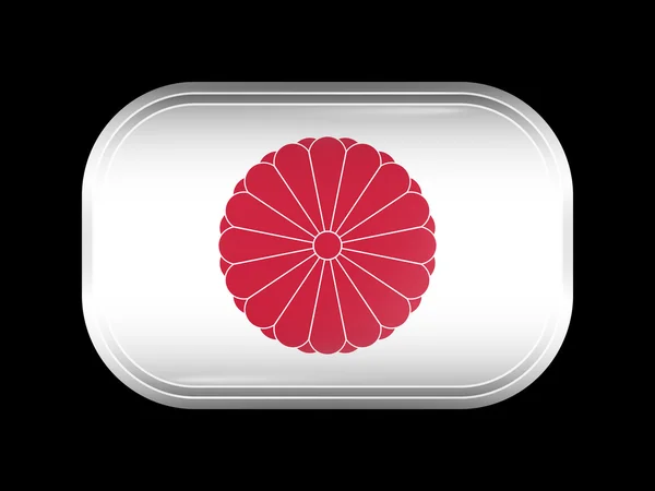 Bandera de Japón. Forma rectangular con esquinas redondeadas — Vector de stock
