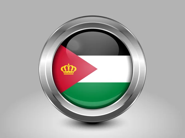 Bandera Jordan Variant. Icono redondo de metal — Vector de stock