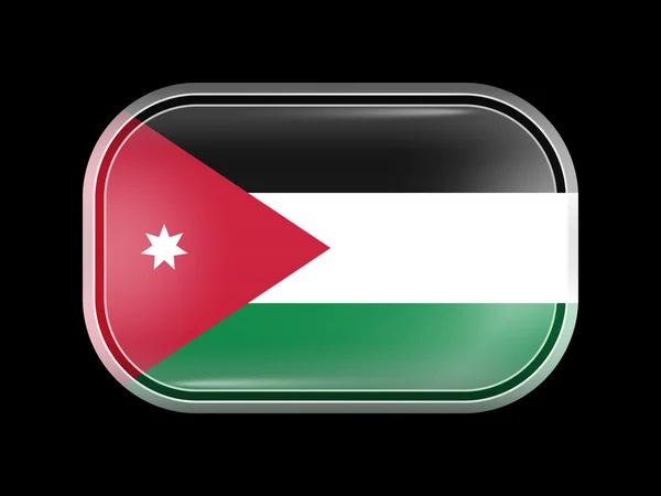 Bandera de Jordania. Forma rectangular con esquinas redondeadas — Vector de stock
