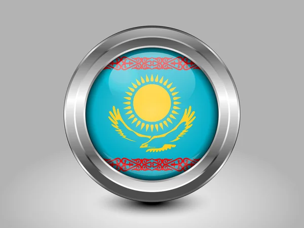 Казахстанский вариант флага. Круглая икона — стоковый вектор