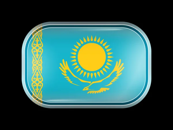 Bandera de Kazajstán. Forma rectangular con esquinas redondeadas — Vector de stock