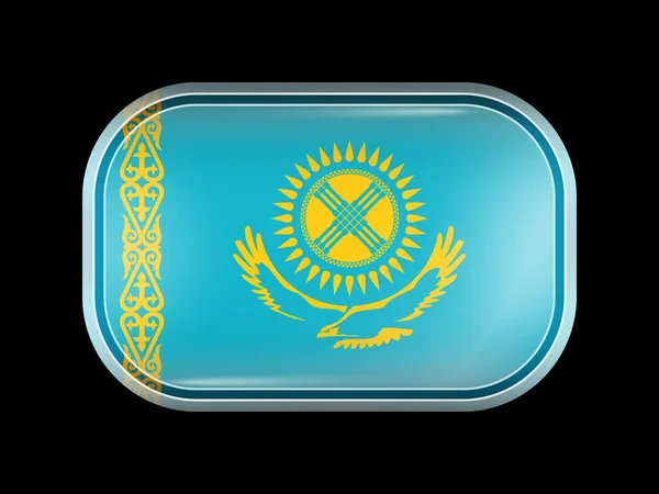 Flaga Kazachstanu. Kształt prostokątny z zaokrąglonymi narożnikami — Wektor stockowy