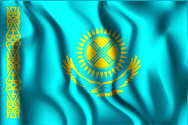 Варіантні прапор Казахстану. Значок прямокутної форми — стоковий вектор
