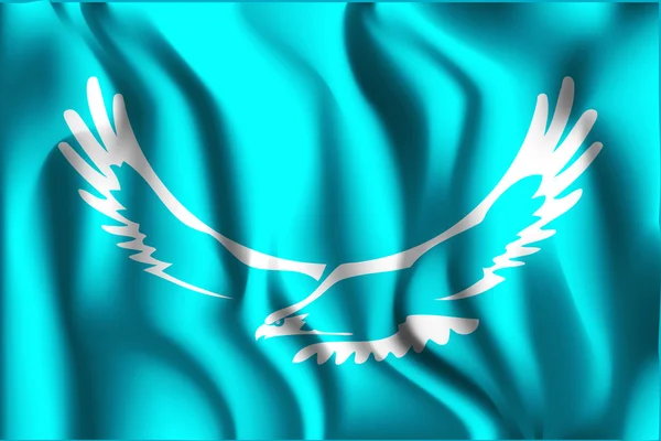 Bandera variante de Kazajstán. Icono de forma rectangular — Archivo Imágenes Vectoriales