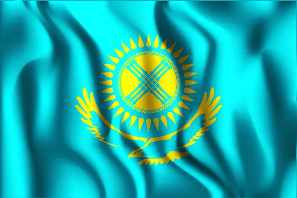 Bandiera Variante Kazakistan. Icona a forma rettangolare — Vettoriale Stock