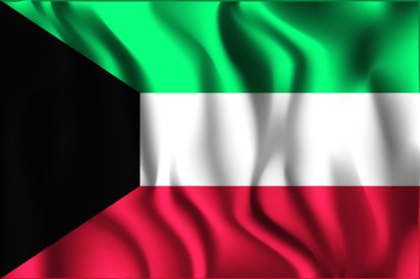 Flag of Kuwait. Rectangular Shape Icon