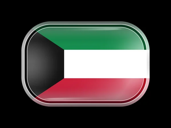 Flag of Kuwait. Rectangular Shape with Rounded Corners — Stockový vektor