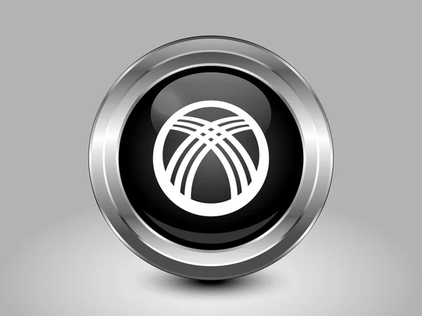 Kyrgyzstan Black and White Version Flag. Metal Round Icon — Wektor stockowy