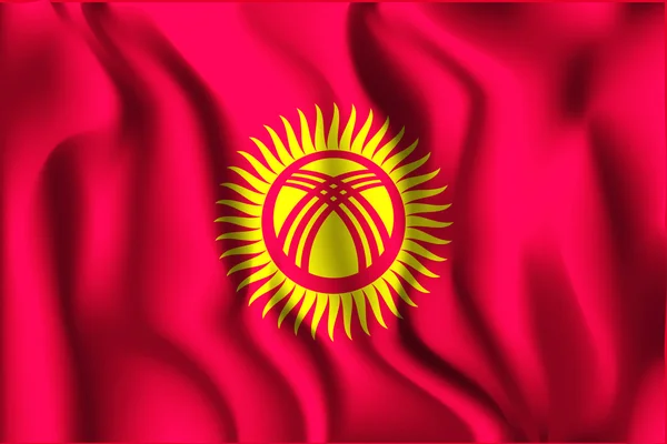 Флаг Кыргызстана. Икона прямоугольной формы — стоковый вектор