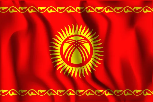 Kyrgyzstan mögliche Variante Flagge. Ikone rechteckiger Form — Stockvektor