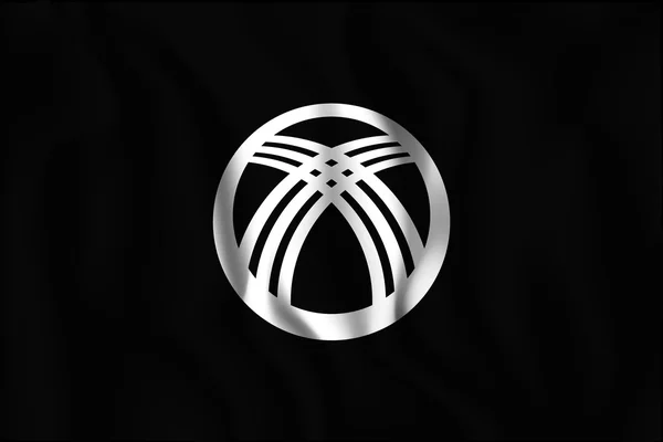 Kyrgyzstan Black and White Version Flag. Rectangular Shape Icon — Wektor stockowy