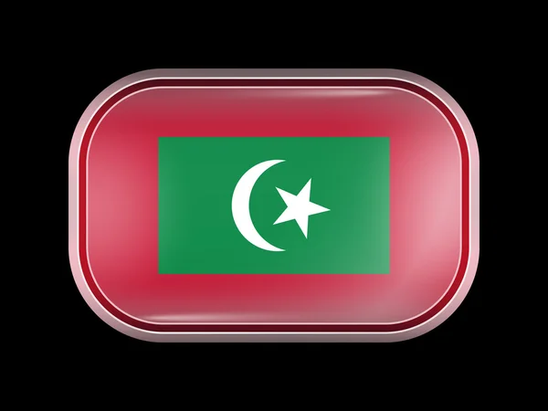 Malediven-Flagge. rechteckige Form mit abgerundeten Ecken — Stockvektor