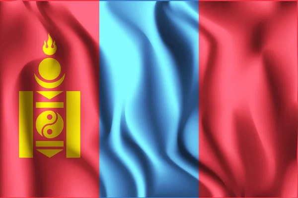 Flagge der Mongolei. Ikone rechteckiger Form — Stockvektor