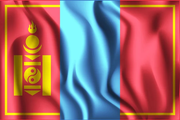 Flagge der Mongolei. Ikone rechteckiger Form — Stockvektor