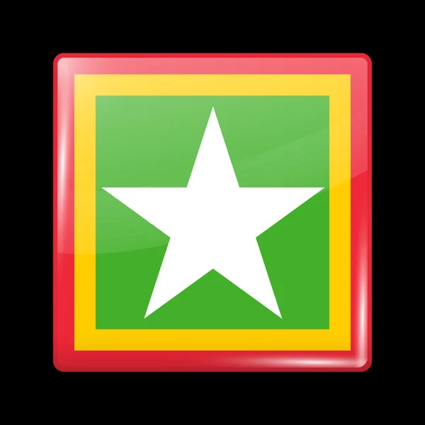 Varianty vlajka Myanmaru. Sklovité náměstí ikona obrazce — Stockový vektor