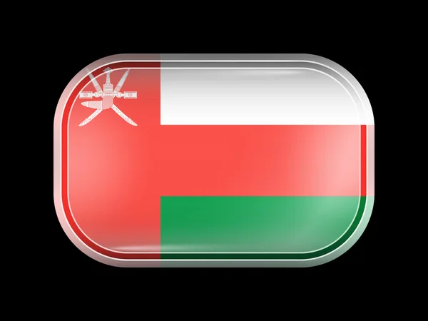 Flag of Oman. Rectangular Shape with Rounded Corners — Stock Vector