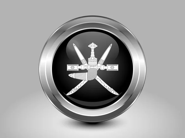 Emblem von oman. Runde Metallsymbole — Stockvektor