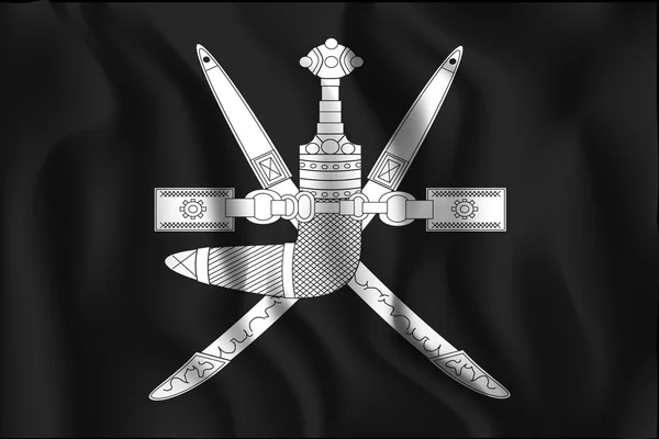 Emblema de Omã. Ícone de forma retangular — Vetor de Stock