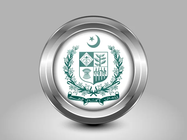 Герб Пакистана. Круглая икона — стоковый вектор
