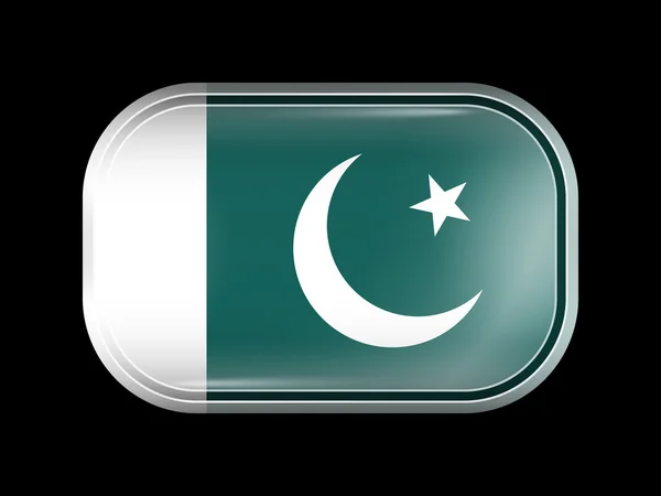 Bandeira do Paquistão. Forma retangular com cantos arredondados —  Vetores de Stock
