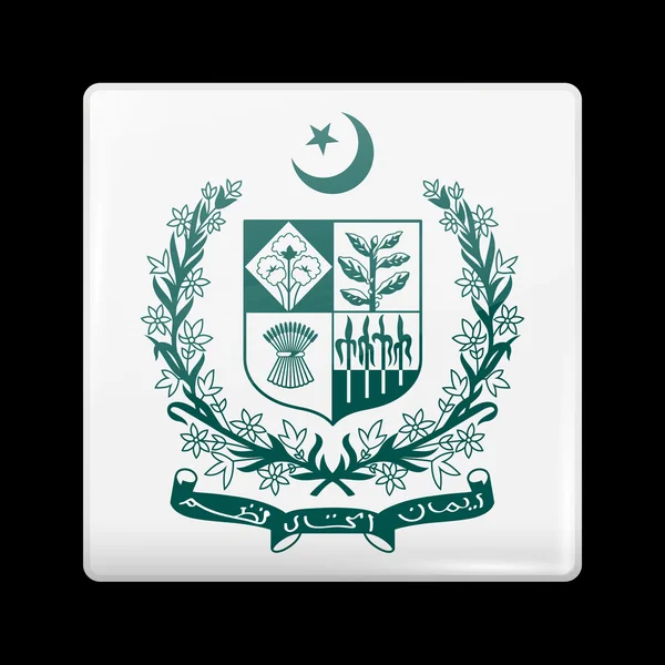 Wahrzeichen Pakistans. glasige Ikone quadratische Form — Stockvektor