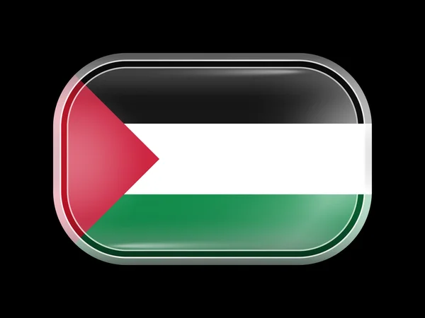 Bandera de Palestina. Forma rectangular con esquinas redondeadas — Vector de stock