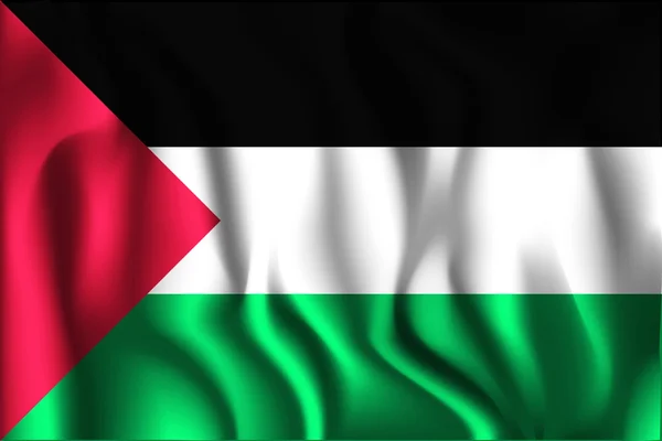 Bandeira da Palestina. Ícone de forma retangular — Vetor de Stock