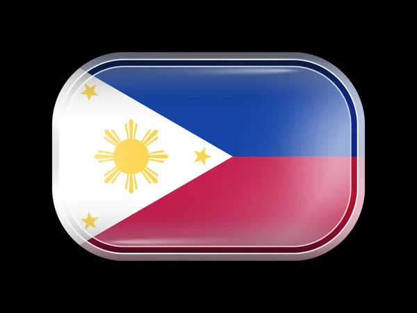 Flagge der Philippinen. rechteckige Form mit abgerundeten Ecken — Stockvektor