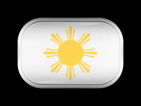 Philippines Variant Flag. Rectangular Shape with Rounded Corners — Stock Vector