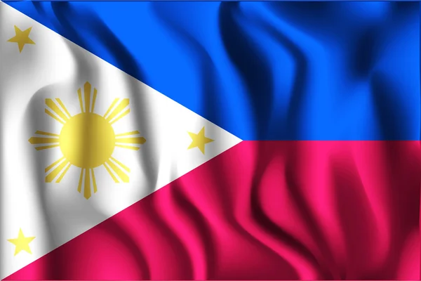 Bandera de Filipinas. Icono de forma rectangular — Vector de stock