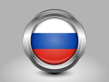 Rusya bayrağı. Metal yuvarlak simge