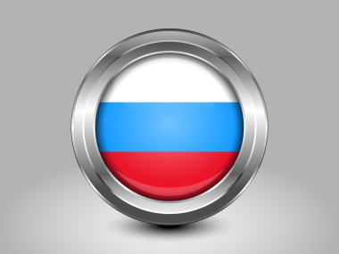 Rusya varyant bayrak. Metal yuvarlak simge