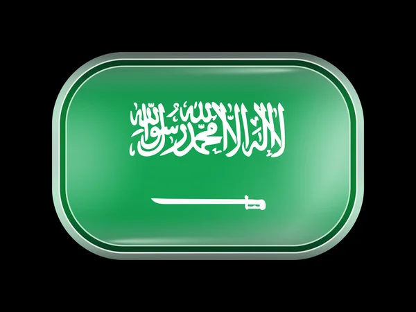 Bandeira da Arábia Saudita. Forma retangular com cantos arredondados — Vetor de Stock