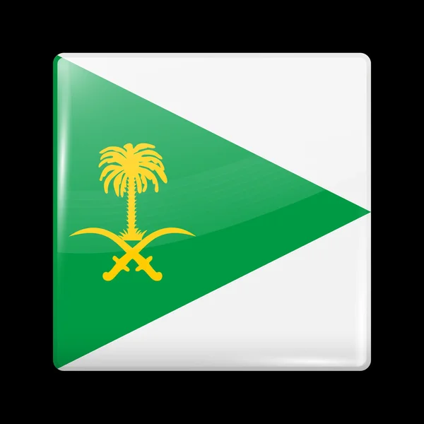 Bandera variante de Arabia Saudita. Icono vidrioso forma cuadrada — Vector de stock