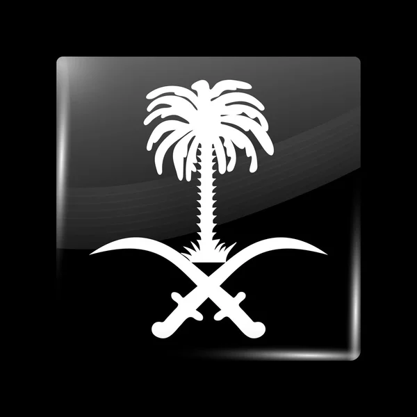 Saudi Arabia Variant Flag. Glassy Icon Square Shape — Stock Vector