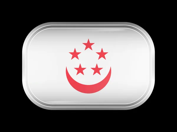 Bandera variante de Singapur. Forma rectangular con esquinas redondeadas — Vector de stock