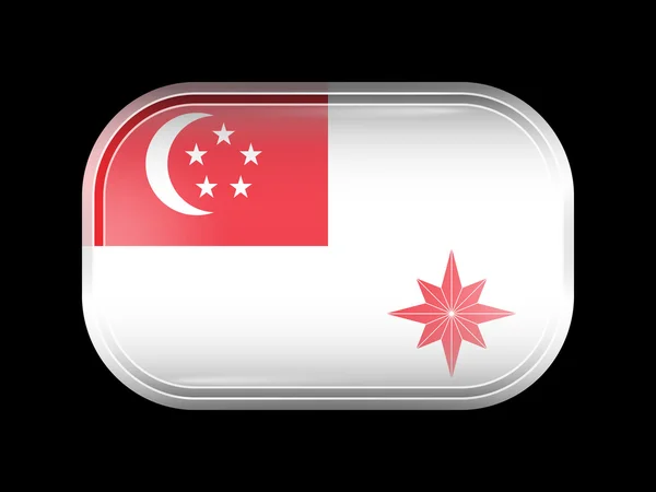 Bendera Variasi Singapura. Bentuk Persegi Panjang dengan Sudut Terbujur - Stok Vektor