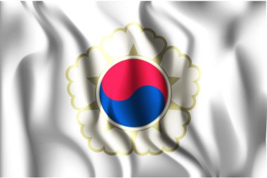 South Korea Variant Flag. Rectangular Shape Icon