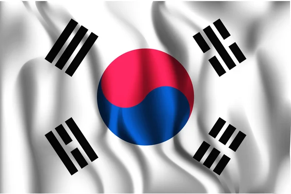 Flag of South Korea. Rectangular Shape Icon — Stock vektor